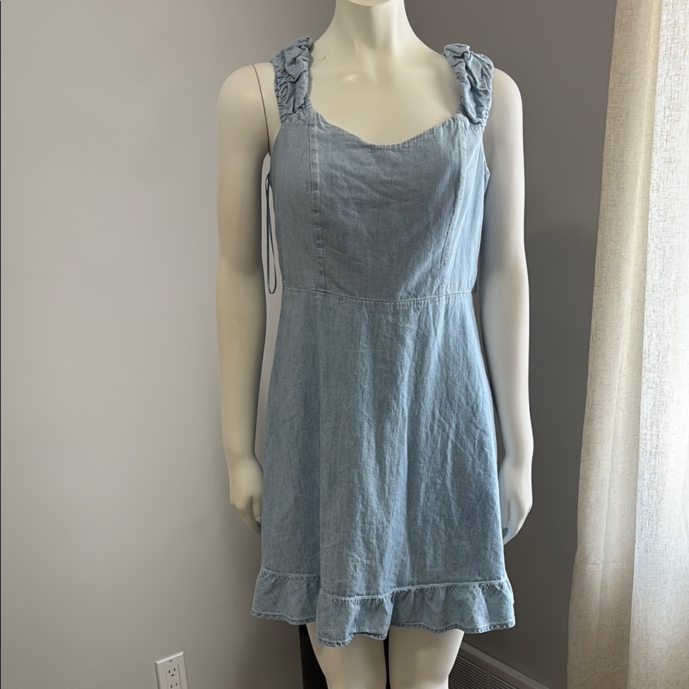 Blue Ruffled Tiered Mini Sundress